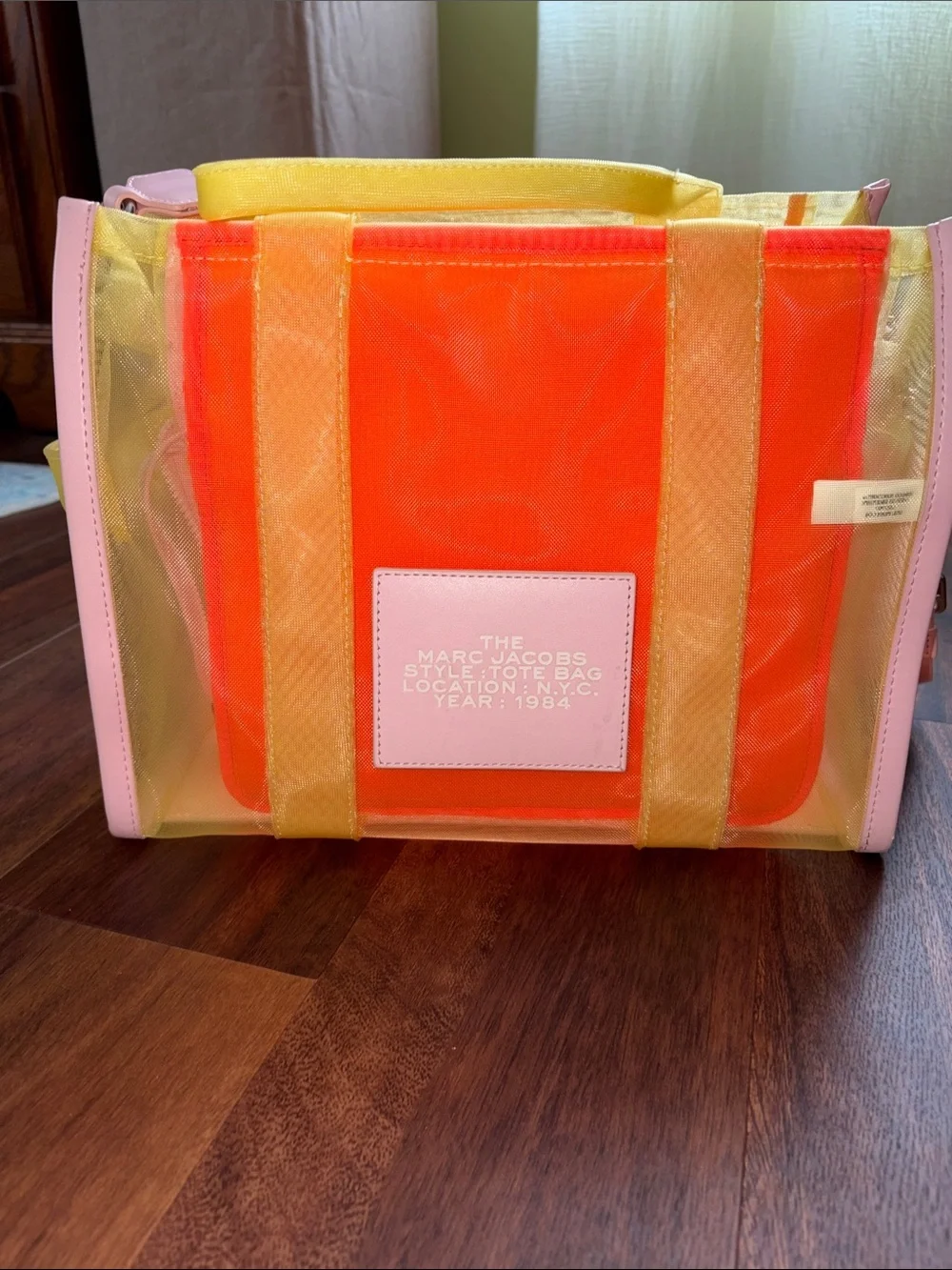 Marc Jacobs Transparent Tote with Yellow Straps and Pink Trim - Picture 5 of 16